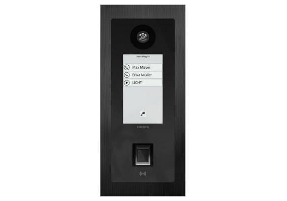 ESENTA IP Video Sprechanlage, 115x260mm, schwarze Blende, mit Fingerprint