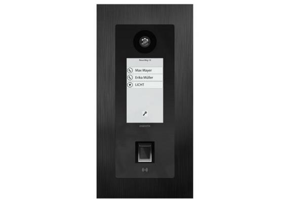 ESENTA IP Video Sprechanlage, 140x281mm, schwarze Blende, mit Fingerprint
